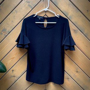Beautiful black crepe women's blouse
